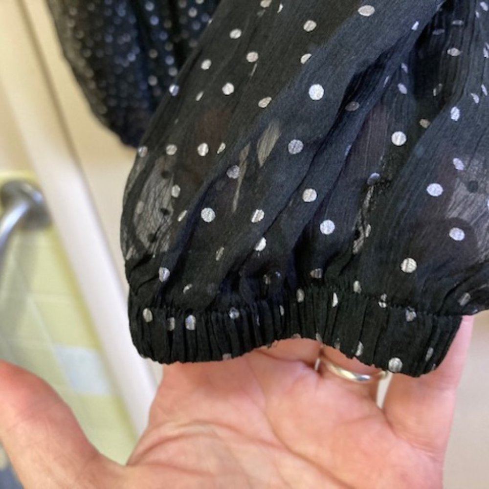 Boden Black with Silver Dots, LS Jersey top - Picture 3 of 7